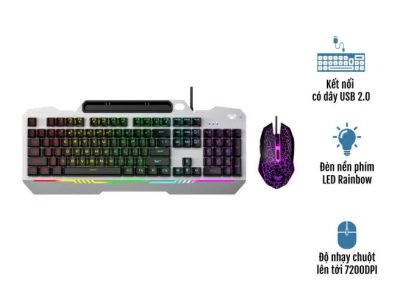 Bộ phím có dây AULA T102 xám,keycap đen